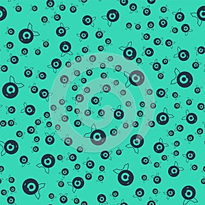 Black Web camera icon isolated seamless pattern on green background. Chat camera. Webcam icon. Vector
