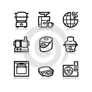 Black web icons, set 17