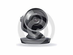 Black Webcam With A Round Lens