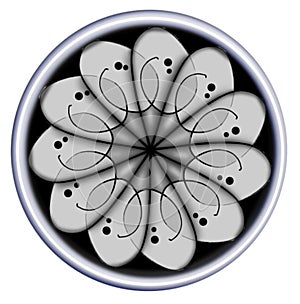 Black Website Button with 3D Floral Design