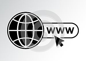 Black website icon. Vector illustration