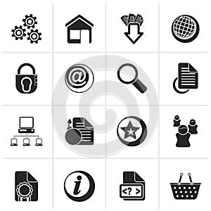 Black Website and internet icons