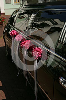 Black wedding limousine