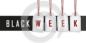 Black week promotion hanging label