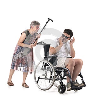 wheelchair in studio