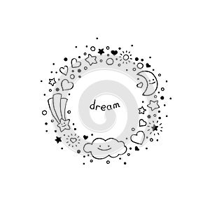 Black and white abstract background in hand-drawn style.