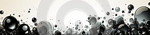 Black and White Abstract Banner with Circles for LinkedIn, Facebook, AI Generated photo