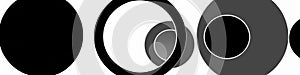 Black and White Abstract Banner with Circles for LinkedIn, Facebook, AI Generated photo