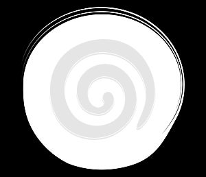 Black and white abstract circles. Circular spiral, swirl, twirl and whirl design elements