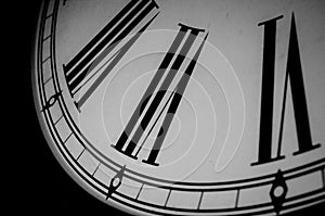 Black and White Abstract of Clock