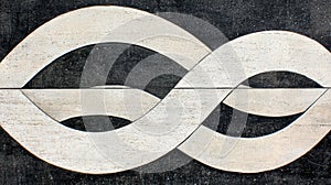 A black and white abstract design.