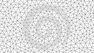 Black and white abstract geometric network pattern with irregular triangles background