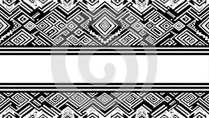 Black and White Abstract Geometric Pattern with Central White Stripe