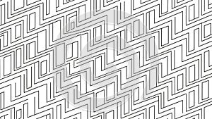 Black and white geometric zigzag pattern with interlocking rectangular shapes abstract
