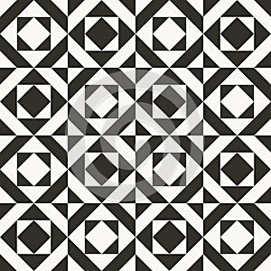 Black and white abstract geometric quilt pattern