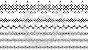 Black and white abstract geometrical dotted pattern page separator set