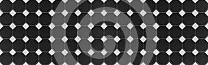 Black white abstract grunge seamless geometric hexagon square diamond, rhombus vintage retro mosaic tile mirror wall texture