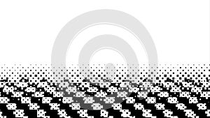 Abstract Halftone Pattern with Gradient Dots and Geometric Shapes