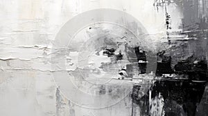 Black and White Abstract Modern Art Acrylic Canvas Painting Banner