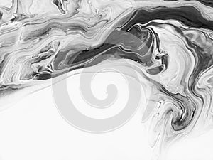 Black and white abstract painted background, wallpaper, texture. Modern art.