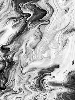 Black and white abstract painted background, wallpaper, texture. Modern art.