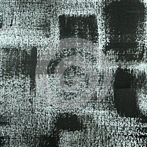 Black and white. Abstract painting background. Acrylic grunge color painted on canvas texture. Handmade, hand drawn.