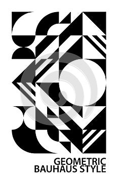 Black White Abstract Pattern Background Bauhaus Style