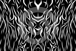Black and white abstract pattern background.Fabric texture of black and white textile. Animal texture style