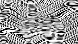 Black and white abstract pattern featuring undulating wavy lines