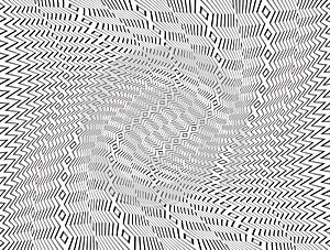 Black and White Abstract Pattern with Swirling Distortion Effect