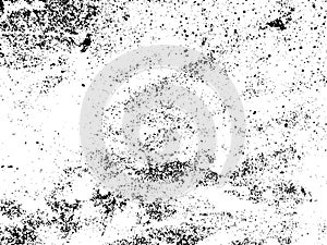 Black and white abstract scratched vector texture with large and small grains. Vector illustration for overlay