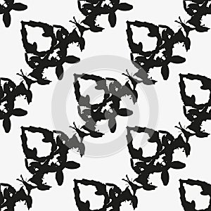 Black white abstract seamless pattern for design