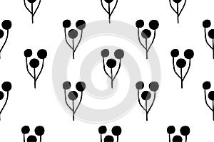 Black and white abstract seamless pattern. Vector simple background