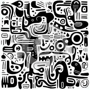 Abstract Doodles Vector Ai Inspired By Moche Art photo