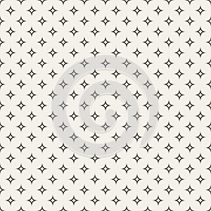 Black and white abstract star seamless pattern
