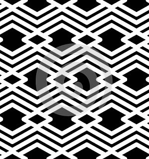 Black and white abstract textured geometric seamless pattern.
