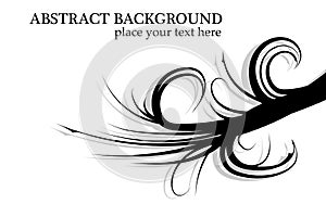 Black and white abstract wavy branches background vector