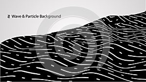 Black and white abstract wavy lines background.