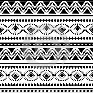 Black and white african tribal pattern background. Abstract traditional ethnic hand drawn motif monochrome colors vector