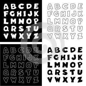 Black & White Alphabet, Four Versions photo