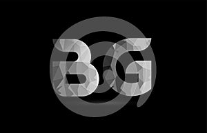 black and white alphabet letter bg b g logo combination photo