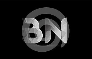 black and white alphabet letter bn b n logo combination