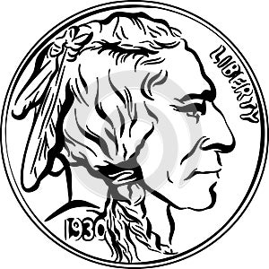 Vector American Buffalo gold coin photo