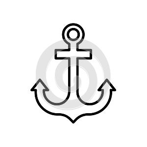 Black and white anchor icon sign and symbol illustration
