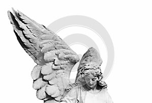 Black and white angel sculpture