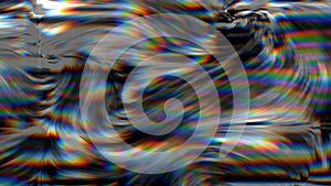 Black and white animated abstract background with multicolored refractions, prism effect and motion blur