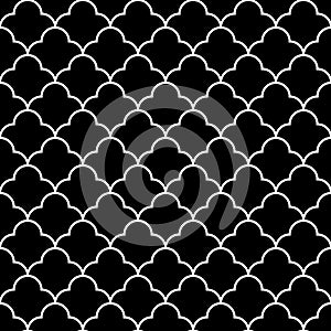 Black and white arabic traditional geometric quatrefoil seamless pattern, vector photo