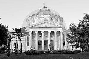 Black&White. Atheneum in downtown Bucharest - Bucuresti. photo