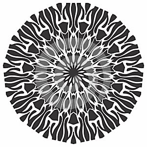 Black And White Attractive Mendela Stencil Pattern