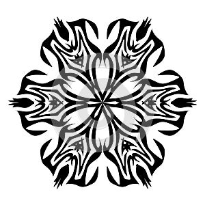 Black And White Attractive Mendela Stencil Pattern